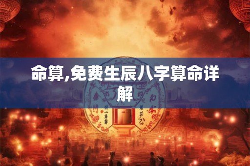命算,免费生辰八字算命详解