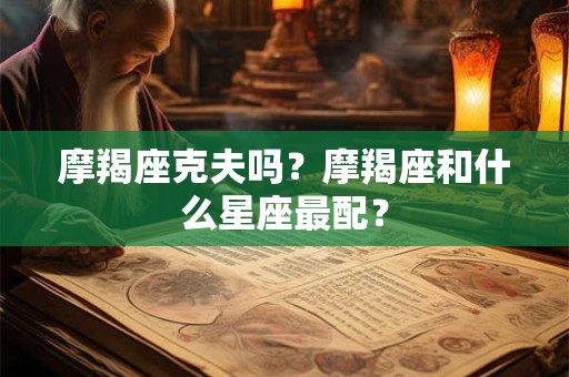 摩羯座克夫吗？摩羯座和什么星座最配？