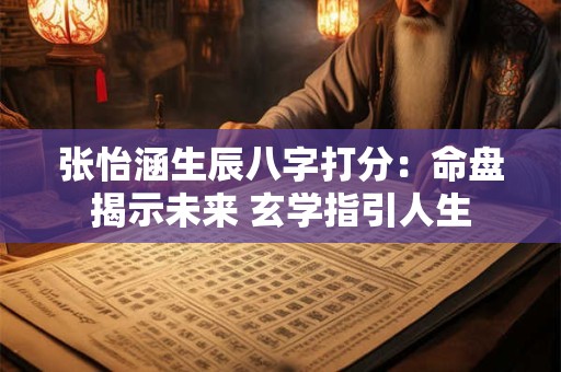 张怡涵生辰八字打分：命盘揭示未来 玄学指引人生