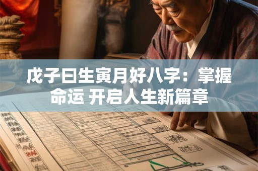 戊子曰生寅月好八字：掌握命运 开启人生新篇章