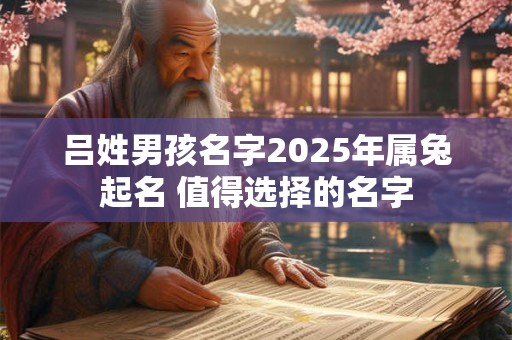 吕姓男孩名字2025年属兔起名 值得选择的名字