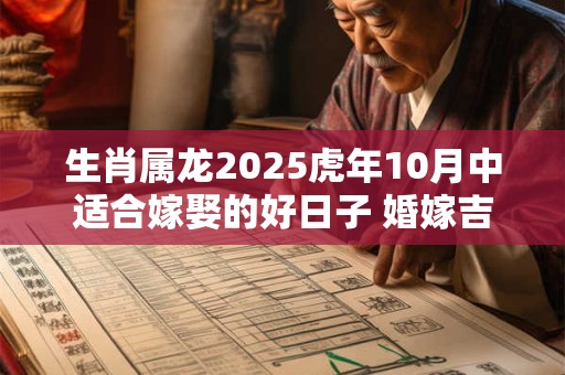 生肖属龙2025虎年10月中适合嫁娶的好日子 婚嫁吉日一览表