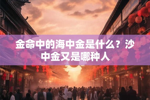 金命中的海中金是什么？沙中金又是哪种人