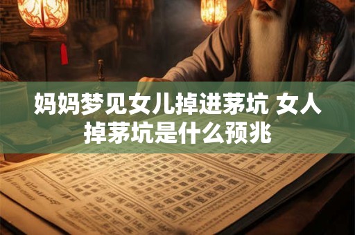 妈妈梦见女儿掉进茅坑 女人掉茅坑是什么预兆