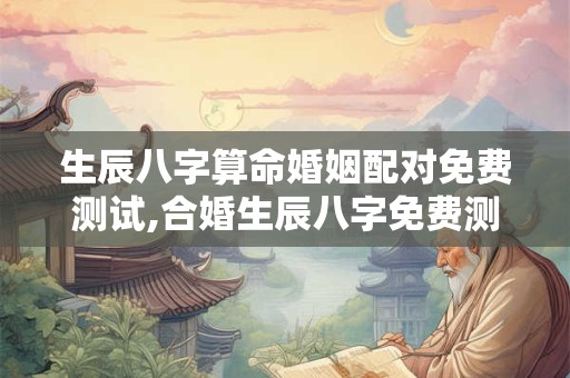 生辰八字算命婚姻配对免费测试,合婚生辰八字免费测试