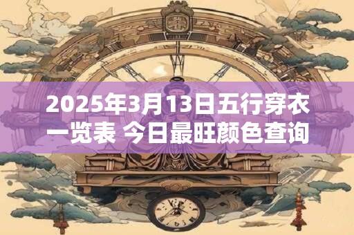 2025年3月13日五行穿衣一览表 今日最旺颜色查询