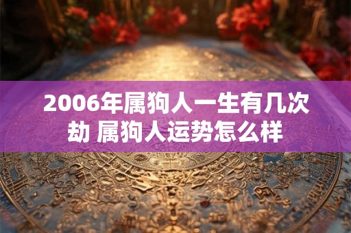详细阅读:2006年属狗人一生有几次劫 属狗人运势怎么样 2006年属狗人一生有几次劫 属狗人运势怎么样