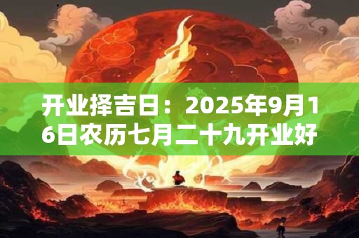 开业择吉日：2025年9月16日农历七月二十九开业好不好