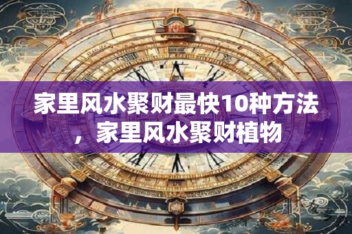 家里风水聚财最快10种方法，家里风水聚财植物
