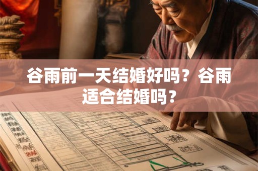 谷雨前一天结婚好吗？谷雨适合结婚吗？