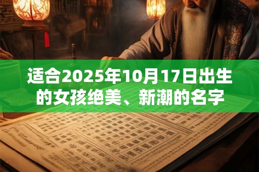 适合2025年10月17日出生的女孩绝美、新潮的名字