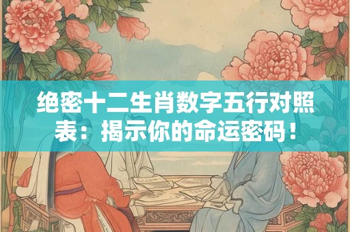 绝密十二生肖数字五行对照表：揭示你的命运密码！