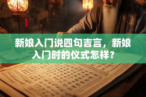 新娘入门说四句吉言,新娘入门时的仪式怎样? 新娘入门说四句吉言,新娘入门时的仪式怎样?