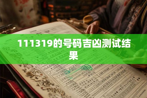 111319的号码吉凶测试结果