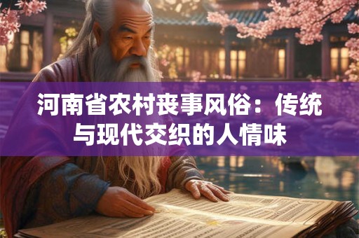 河南省农村丧事风俗：传统与现代交织的人情味