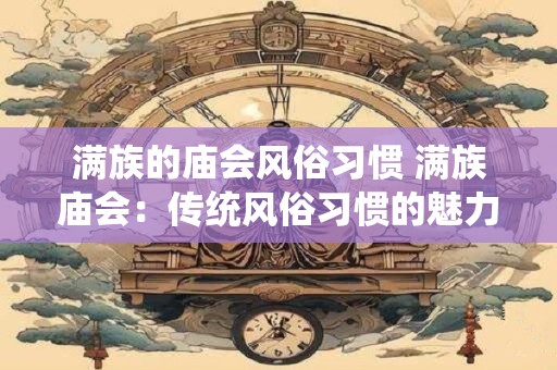 满族的庙会风俗习惯 满族庙会：传统风俗习惯的魅力再现