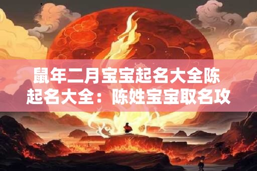 鼠年二月宝宝起名大全陈 起名大全：陈姓宝宝取名攻略