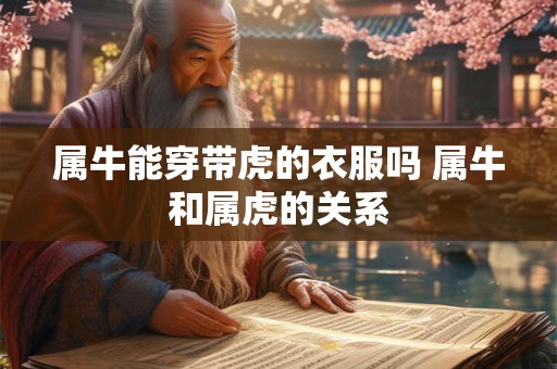 属牛能穿带虎的衣服吗 属牛和属虎的关系