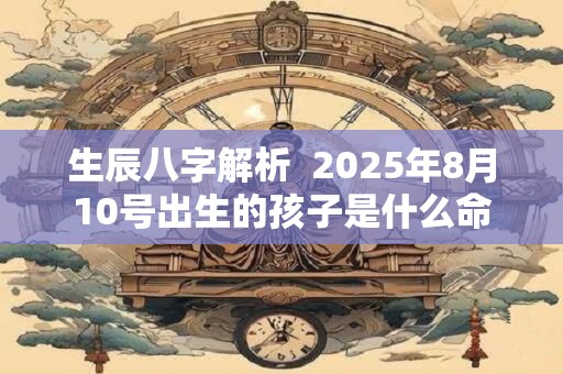 生辰八字解析  2025年8月10号出生的孩子是什么命