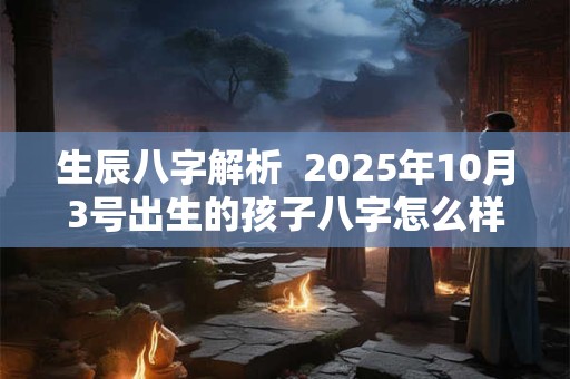 生辰八字解析  2025年10月3号出生的孩子八字怎么样