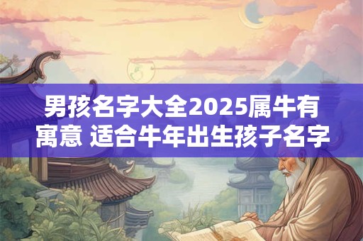 男孩名字大全2025属牛有寓意 适合牛年出生孩子名字