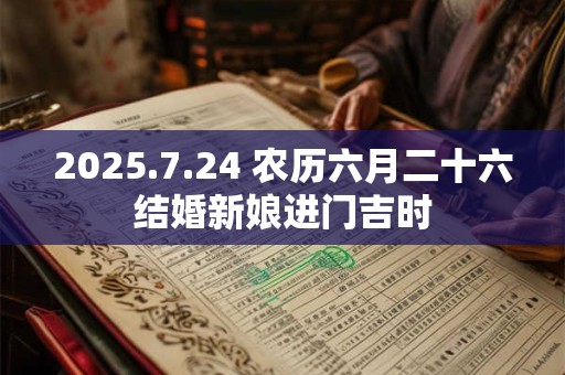 2025.7.24 农历六月二十六结婚新娘进门吉时