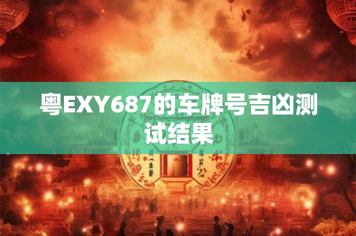 粤EXY687的车牌号吉凶测试结果