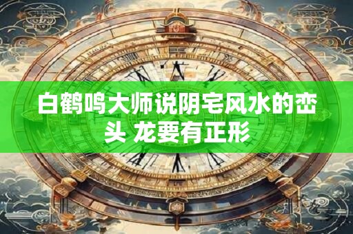 白鹤鸣大师说阴宅风水的峦头 龙要有正形