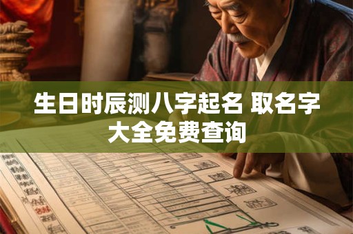 生日时辰测八字起名 取名字大全免费查询
