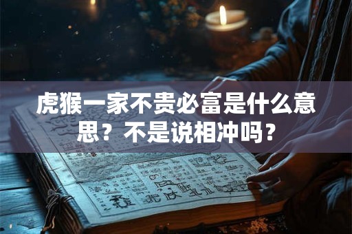 虎猴一家不贵必富是什么意思？不是说相冲吗？
