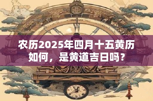 农历2025年四月十五黄历如何，是黄道吉日吗？