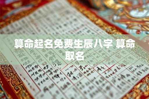 算命起名免费生辰八字 算命取名