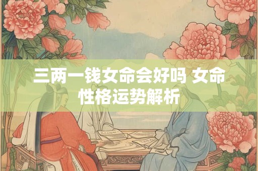 三两一钱女命会好吗 女命性格运势解析