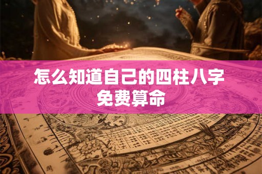 怎么知道自己的四柱八字 免费算命
