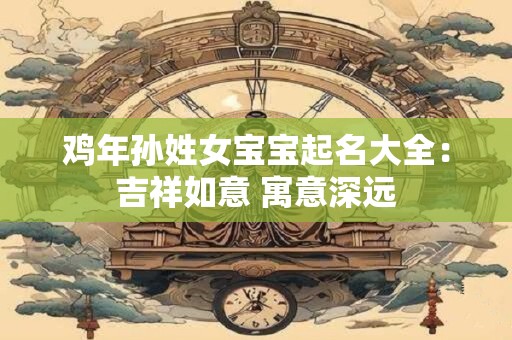 鸡年孙姓女宝宝起名大全：吉祥如意 寓意深远