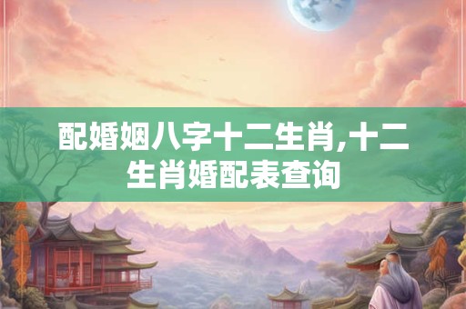 配婚姻八字十二生肖,十二生肖婚配表查询