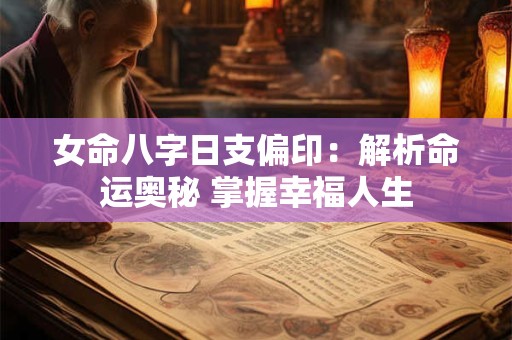 女命八字日支偏印：解析命运奥秘 掌握幸福人生