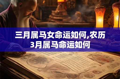 三月属马女命运如何,农历3月属马命运如何
