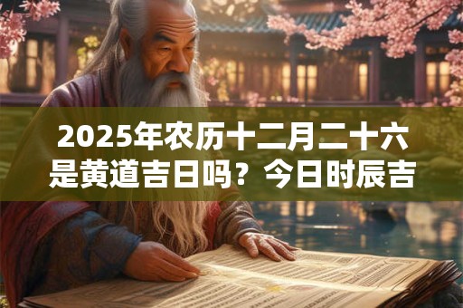 2025年农历十二月二十六是黄道吉日吗？今日时辰吉凶？