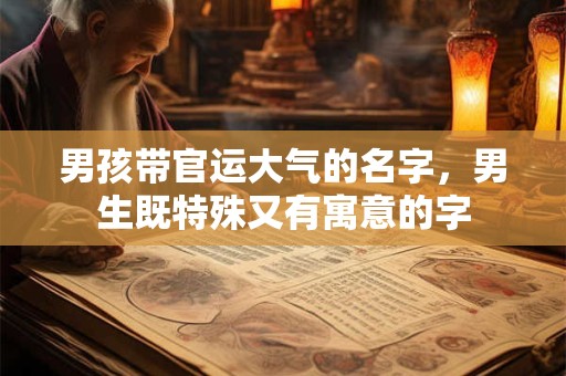男孩带官运大气的名字，男生既特殊又有寓意的字