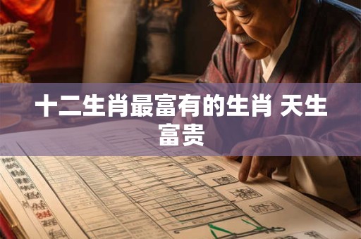 十二生肖最富有的生肖 天生富贵