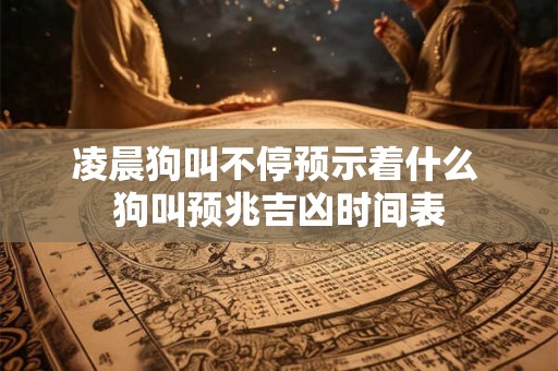 凌晨狗叫不停预示着什么 狗叫预兆吉凶时间表 凌晨狗叫不停预示着什么 狗叫预兆吉凶时间表