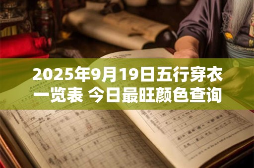 2025年9月19日五行穿衣一览表 今日最旺颜色查询