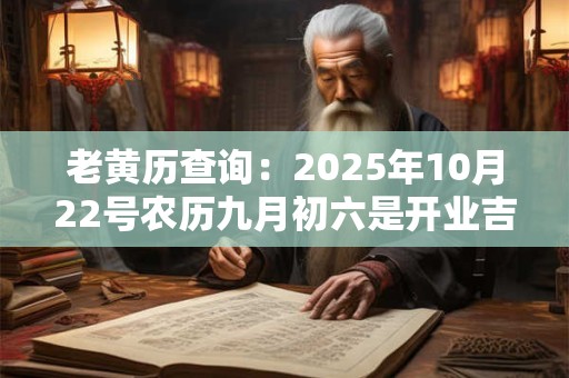 老黄历查询：2025年10月22号农历九月初六是开业吉日吗