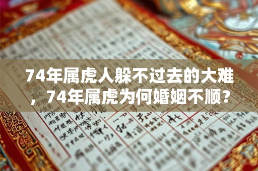 74年属虎人躲不过去的大难，74年属虎为何婚姻不顺？