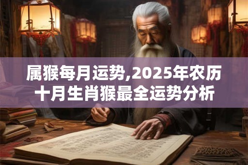 属猴每月运势,2025年农历十月生肖猴最全运势分析