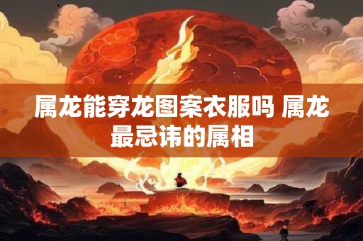 属龙能穿龙图案衣服吗 属龙最忌讳的属相