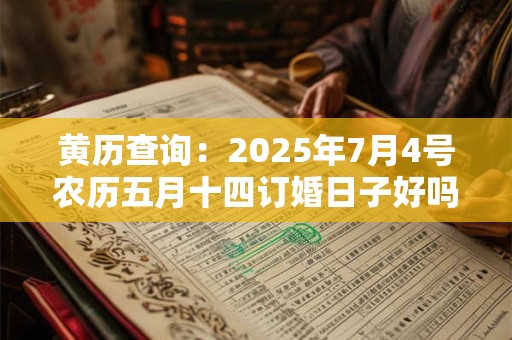黄历查询：2025年7月4号农历五月十四订婚日子好吗