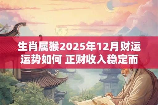 生肖属猴2025年12月财运运势如何 正财收入稳定而又丰足