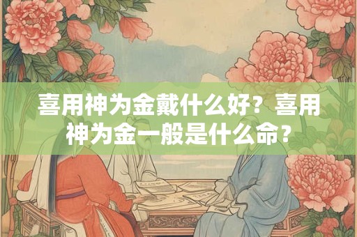 喜用神为金戴什么好？喜用神为金一般是什么命？